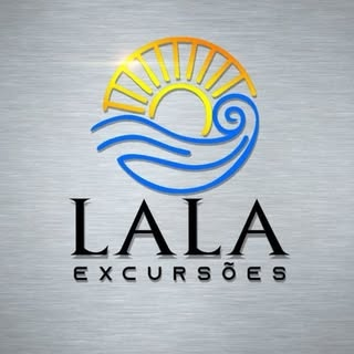 Logotipo LALA-EXCURSÕES – sol e ondas do mar